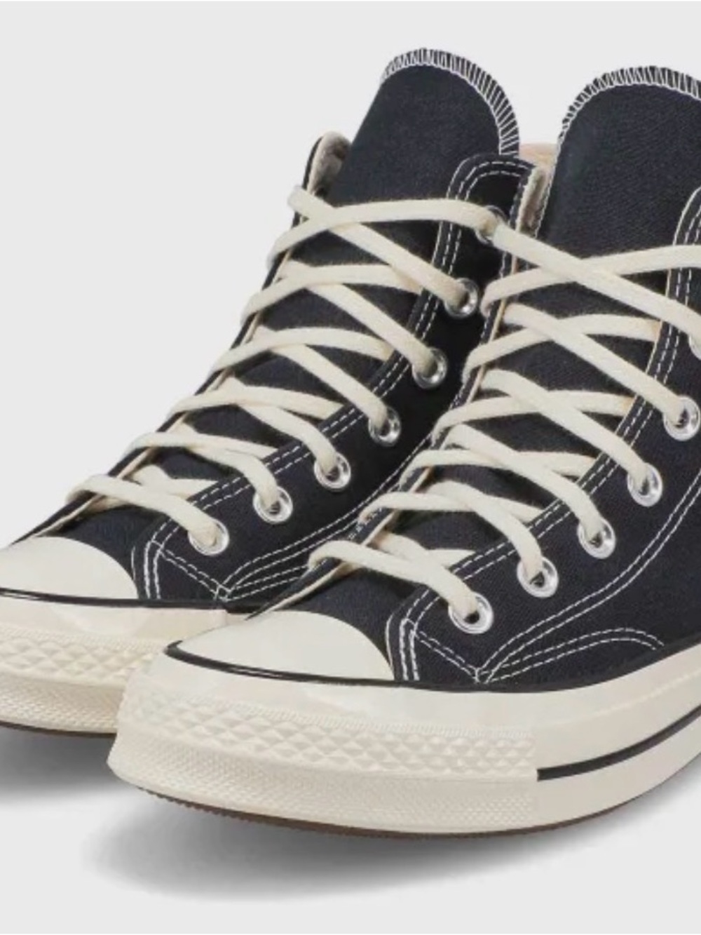 Converse Black High-Top Canvas Sneakers with Cream Accents